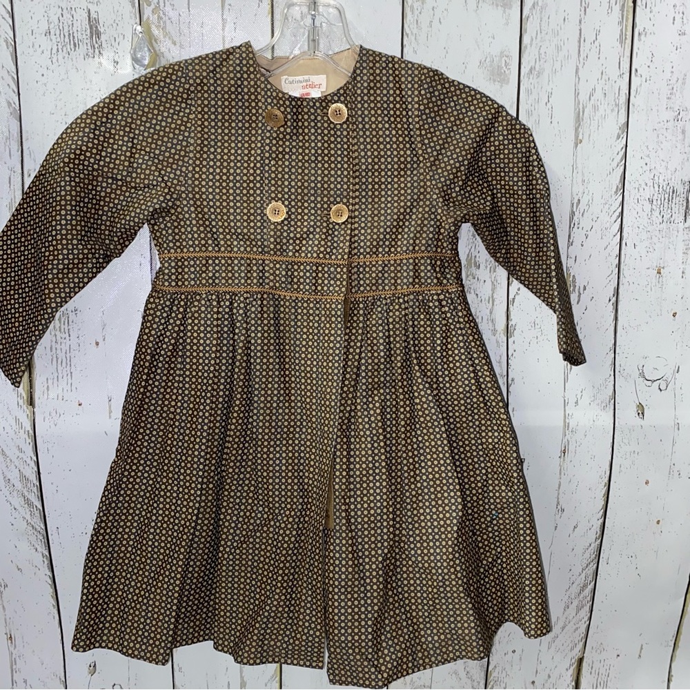 Catimini Girls Tailored Coat Jacket Sz 4 (measures 3T) Exquisite Made in FRANCE